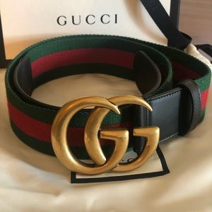 Authentic Gucci Nylon Web Belt
